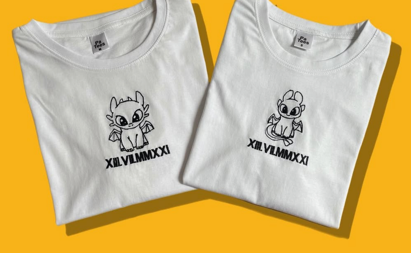 T-shirts Brodés Personnalisés – Cadeau d’Amour