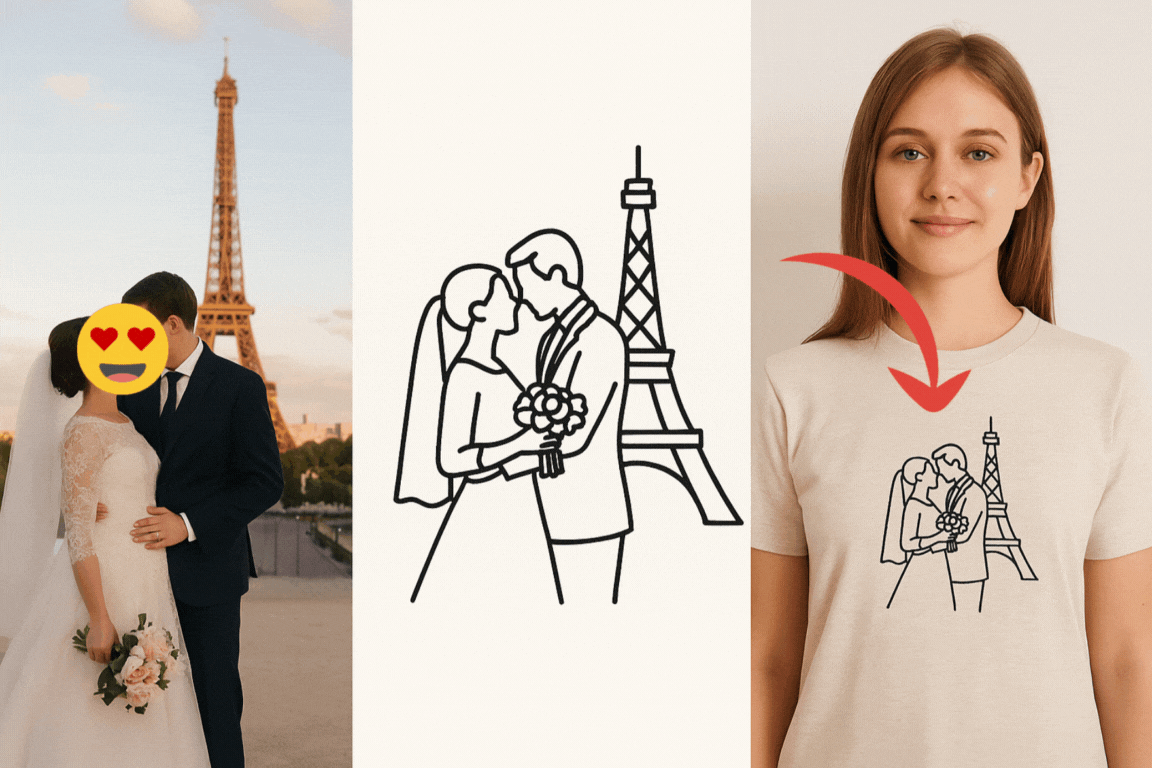 T-shirts Brodés Personnalisés – Cadeau d’Amour